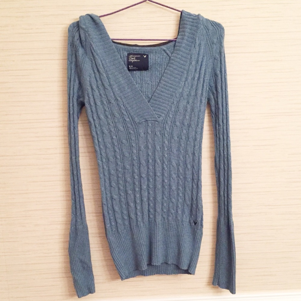 Blue/grey Hooded Sweater